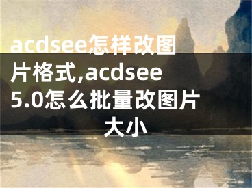 acdsee怎樣改圖片格式,acdsee5.0怎么批量改圖片大小