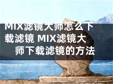 MIX濾鏡大師怎么下載濾鏡 MIX濾鏡大師下載濾鏡的方法