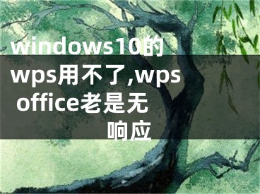 windows10的wps用不了,wps office老是無響應