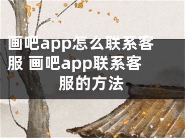 畫(huà)吧app怎么聯(lián)系客服 畫(huà)吧app聯(lián)系客服的方法