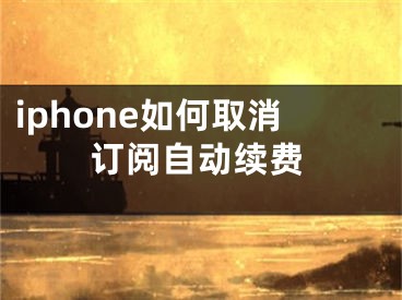 iphone如何取消訂閱自動續(xù)費