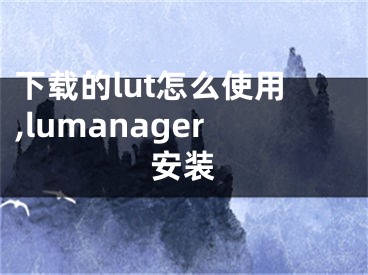 下載的lut怎么使用,lumanager安裝