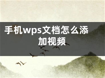 手機(jī)wps文檔怎么添加視頻