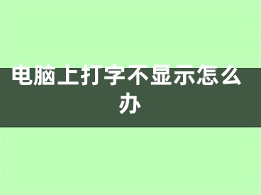 電腦上打字不顯示怎么辦