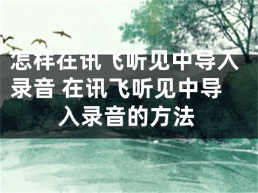 怎樣在訊飛聽(tīng)見(jiàn)中導(dǎo)入錄音 在訊飛聽(tīng)見(jiàn)中導(dǎo)入錄音的方法