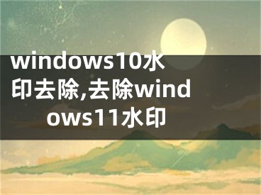 windows10水印去除,去除windows11水印