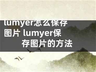 lumyer怎么保存圖片 lumyer保存圖片的方法