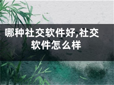 哪種社交軟件好,社交軟件怎么樣