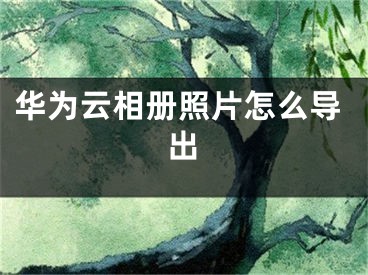 華為云相冊照片怎么導(dǎo)出