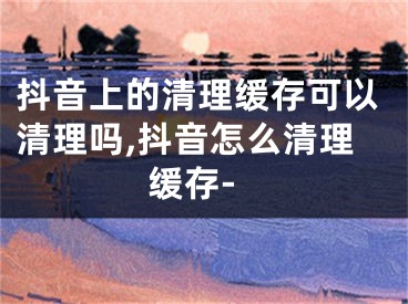 抖音上的清理緩存可以清理嗎,抖音怎么清理緩存-