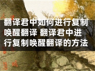 翻譯君中如何進(jìn)行復(fù)制喚醒翻譯 翻譯君中進(jìn)行復(fù)制喚醒翻譯的方法