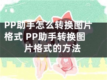 PP助手怎么轉(zhuǎn)換圖片格式 PP助手轉(zhuǎn)換圖片格式的方法