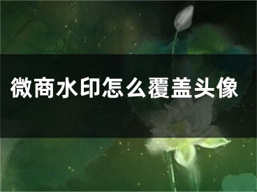 微商水印怎么覆蓋頭像