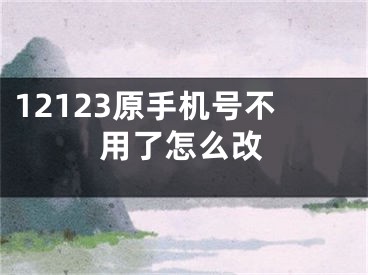 12123原手機號不用了怎么改