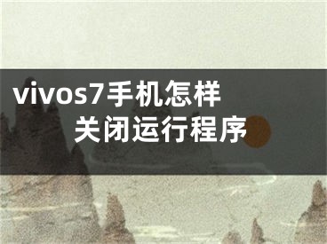 vivos7手機(jī)怎樣關(guān)閉運(yùn)行程序