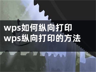 wps如何縱向打印 wps縱向打印的方法