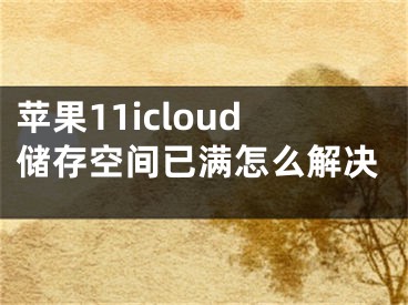 蘋果11icloud儲(chǔ)存空間已滿怎么解決