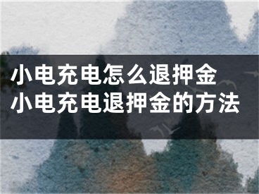 小電充電怎么退押金 小電充電退押金的方法