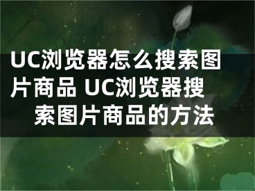 UC瀏覽器怎么搜索圖片商品 UC瀏覽器搜索圖片商品的方法