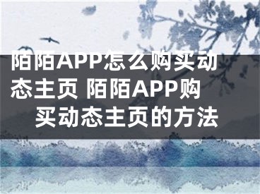 陌陌APP怎么購(gòu)買(mǎi)動(dòng)態(tài)主頁(yè) 陌陌APP購(gòu)買(mǎi)動(dòng)態(tài)主頁(yè)的方法