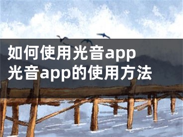 如何使用光音app 光音app的使用方法