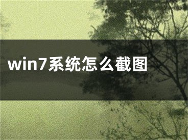 win7系統(tǒng)怎么截圖