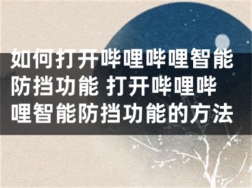 如何打開嗶哩嗶哩智能防擋功能 打開嗶哩嗶哩智能防擋功能的方法