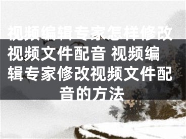 視頻編輯專家怎樣修改視頻文件配音 視頻編輯專家修改視頻文件配音的方法