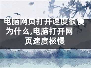 電腦網(wǎng)頁打開速度很慢 為什么,電腦打開網(wǎng)頁速度極慢