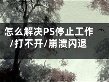 怎么解決PS停止工作/打不開(kāi)/崩潰閃退