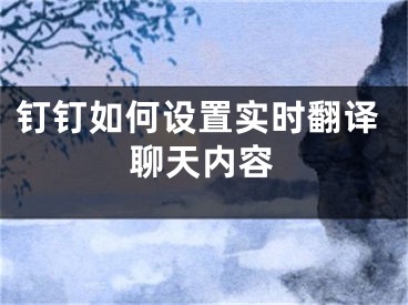 釘釘如何設(shè)置實(shí)時翻譯聊天內(nèi)容