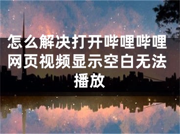 怎么解決打開(kāi)嗶哩嗶哩網(wǎng)頁(yè)視頻顯示空白無(wú)法播放