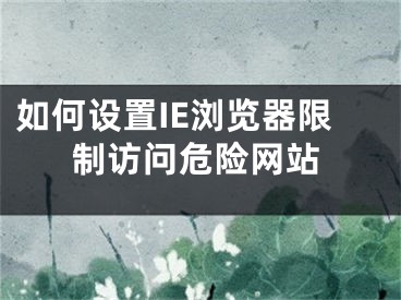 如何設(shè)置IE瀏覽器限制訪問危險(xiǎn)網(wǎng)站