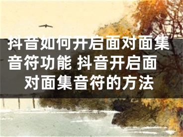 抖音如何開(kāi)啟面對(duì)面集音符功能 抖音開(kāi)啟面對(duì)面集音符的方法