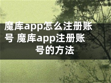 魔庫app怎么注冊賬號(hào) 魔庫app注冊賬號(hào)的方法