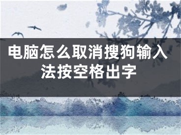 電腦怎么取消搜狗輸入法按空格出字