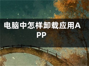 電腦中怎樣卸載應用APP