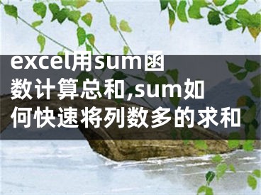 excel用sum函數(shù)計(jì)算總和,sum如何快速將列數(shù)多的求和