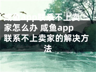 咸魚app聯(lián)系不上賣家怎么辦 咸魚app聯(lián)系不上賣家的解決方法