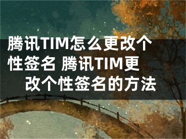 騰訊TIM怎么更改個性簽名 騰訊TIM更改個性簽名的方法