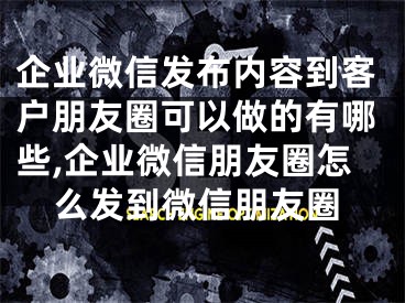 企業(yè)微信發(fā)布內(nèi)容到客戶朋友圈可以做的有哪些,企業(yè)微信朋友圈怎么發(fā)到微信朋友圈