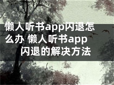 懶人聽(tīng)書(shū)app閃退怎么辦 懶人聽(tīng)書(shū)app閃退的解決方法