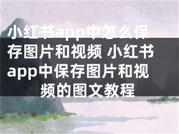 小紅書app中怎么保存圖片和視頻 小紅書app中保存圖片和視頻的圖文教程