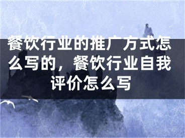 餐飲行業(yè)的推廣方式怎么寫的，餐飲行業(yè)自我評價怎么寫