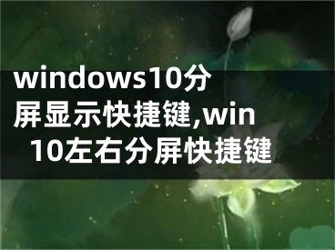 windows10分屏顯示快捷鍵,win10左右分屏快捷鍵