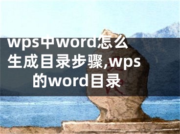 wps中word怎么生成目錄步驟,wps的word目錄