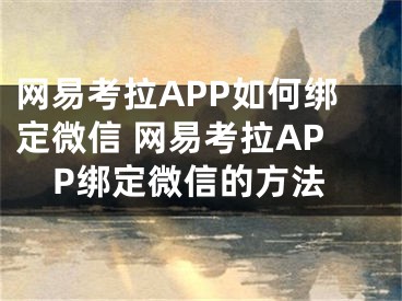 網(wǎng)易考拉APP如何綁定微信 網(wǎng)易考拉APP綁定微信的方法