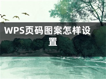 WPS頁(yè)碼圖案怎樣設(shè)置