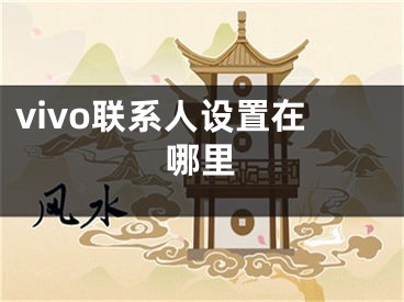 vivo聯(lián)系人設(shè)置在哪里