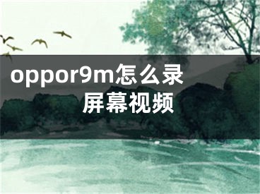 oppor9m怎么錄屏幕視頻